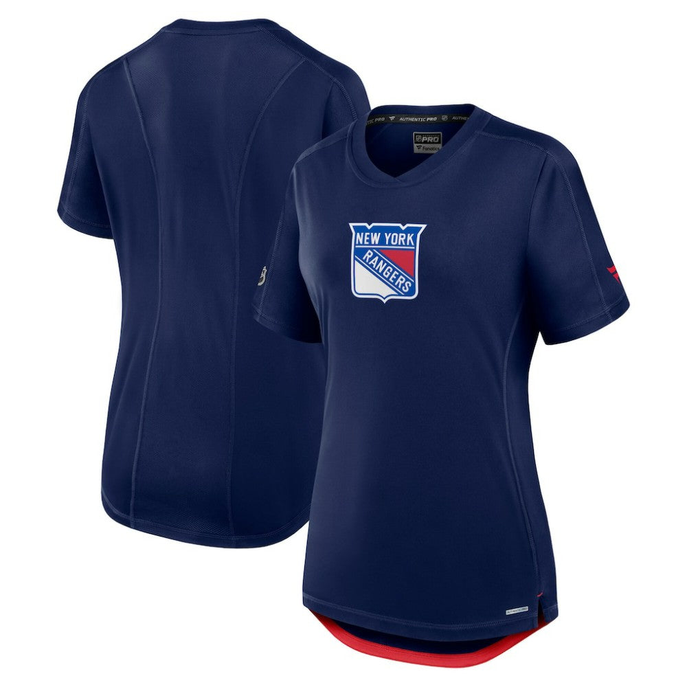 NHL Navy New York Rangers Fanatics Women's Authentic Pro Rink Tech T-Shirt