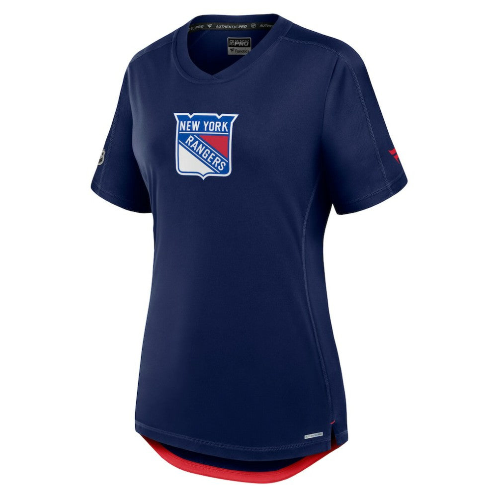 NHL Navy New York Rangers Fanatics Women's Authentic Pro Rink Tech T-Shirt
