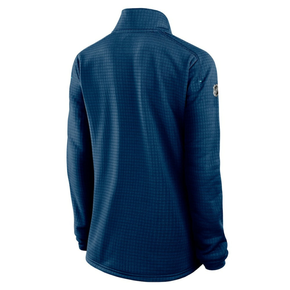 NHL Deep Sea Blue Seattle Kraken Fanatics Women's Authentic Pro Rink Lightweight Quarter-Zip Pullover Sweatshirt
