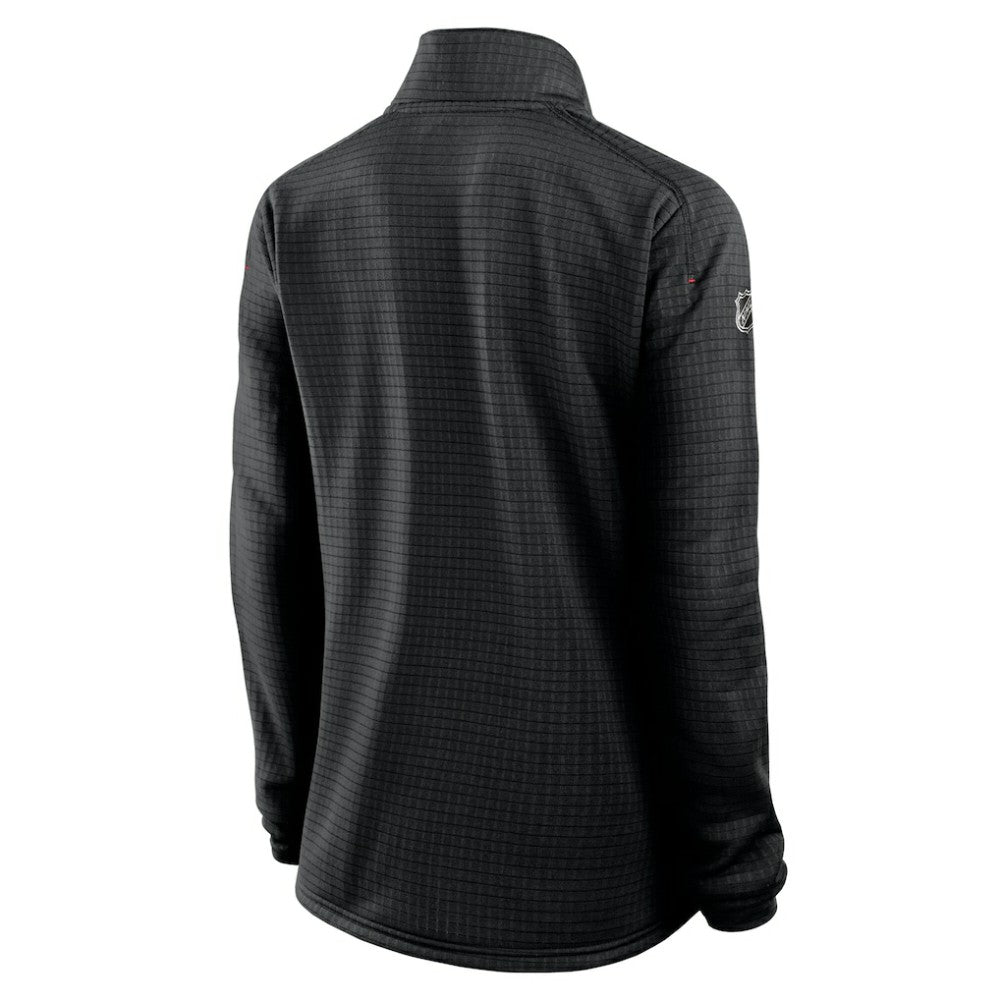 NHL Black Chicago Blackhawks Fanatics Women's Authentic Pro Rink Lightweight Quarter-Zip Pullover Sweatshirt