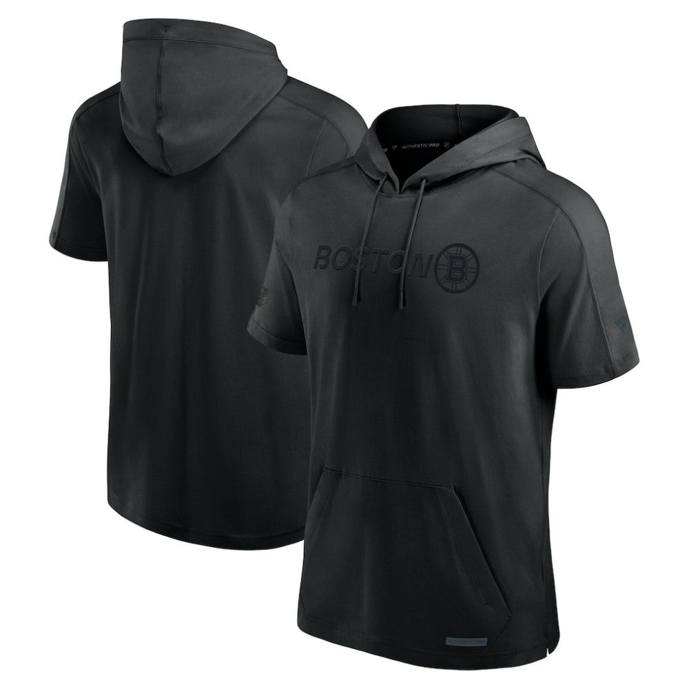 NHL Black Boston Bruins Fanatics Authentic Pro Road Performance Short Sleeve Pullover Hoodie