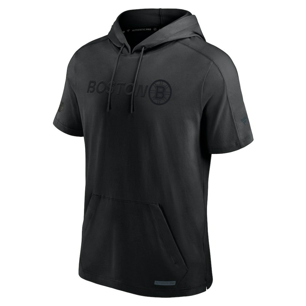 NHL Black Boston Bruins Fanatics Authentic Pro Road Performance Short Sleeve Pullover Hoodie