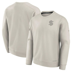 NHL Cream Seattle Kraken Fanatics Authentic Pro Road Fleece Pullover Sweatshirt