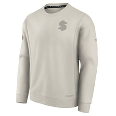 NHL Cream Seattle Kraken Fanatics Authentic Pro Road Fleece Pullover Sweatshirt
