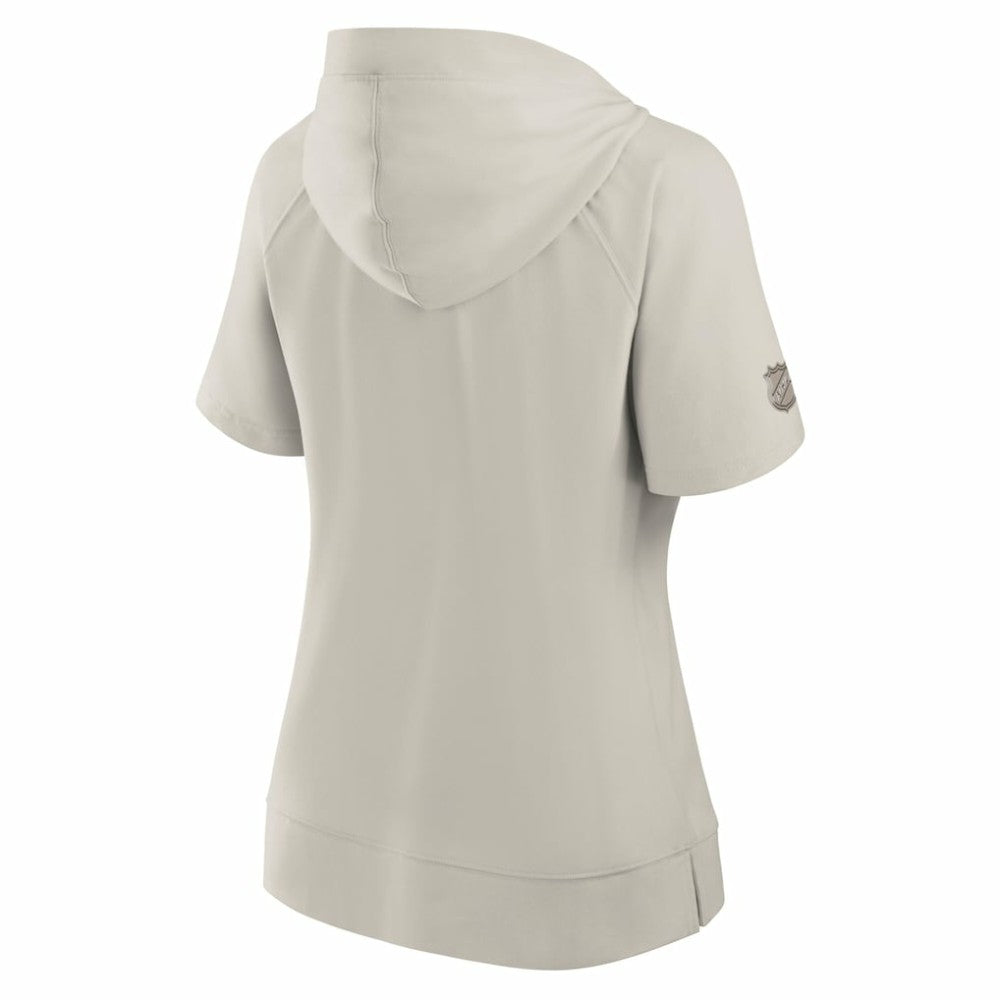 NHL Cream Seattle Kraken Fanatics Women's Authentic Pro Road Short Sleeve V-Neck Pullover Hoodie