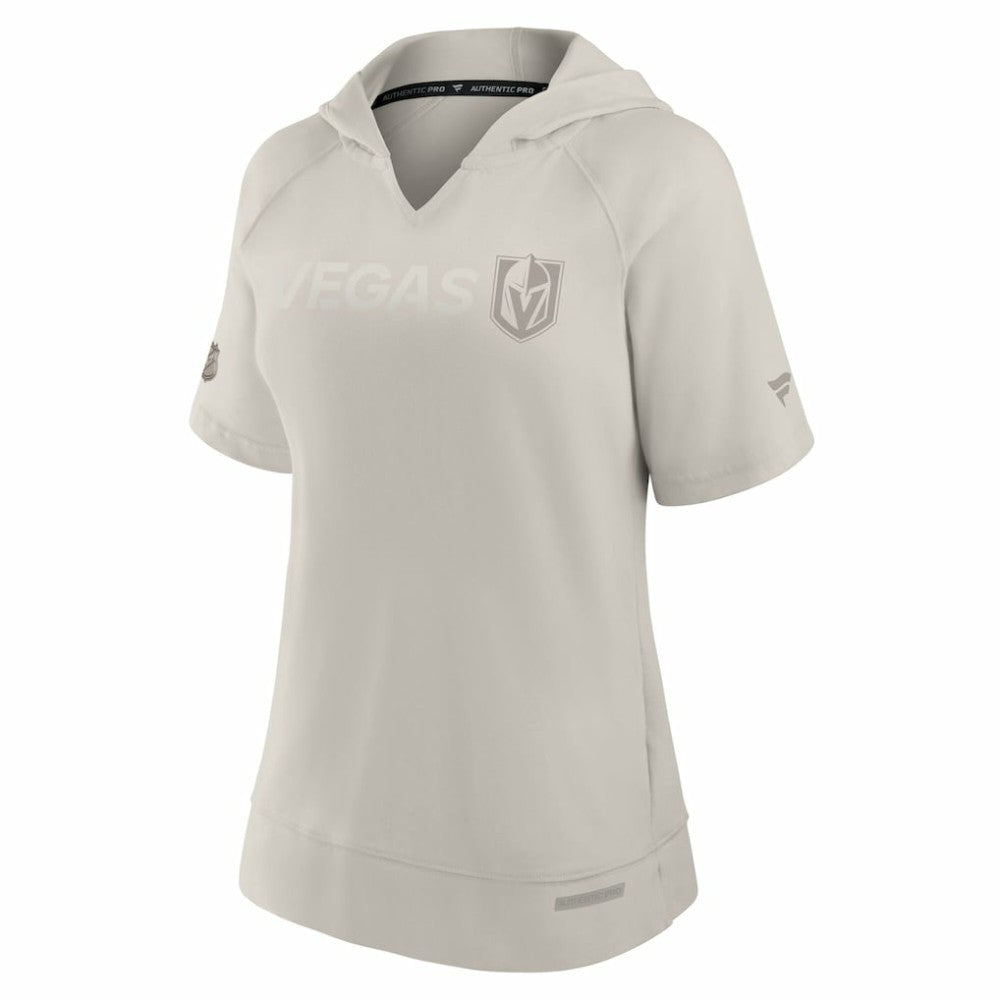 NHL Cream Vegas Golden Knights Fanatics Women's Authentic Pro Road Fashion V-Neck Hoodie T-Shirt