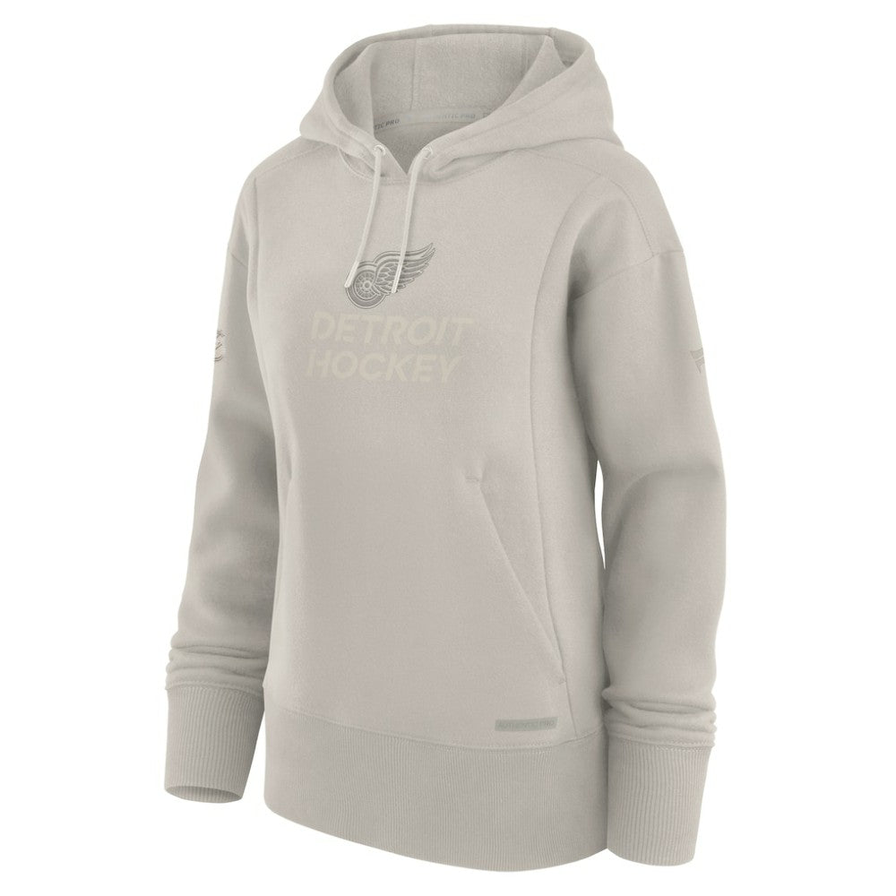NHL Cream Detroit Red Wings Fanatics Women's Authentic Pro Road Pullover Hoodie