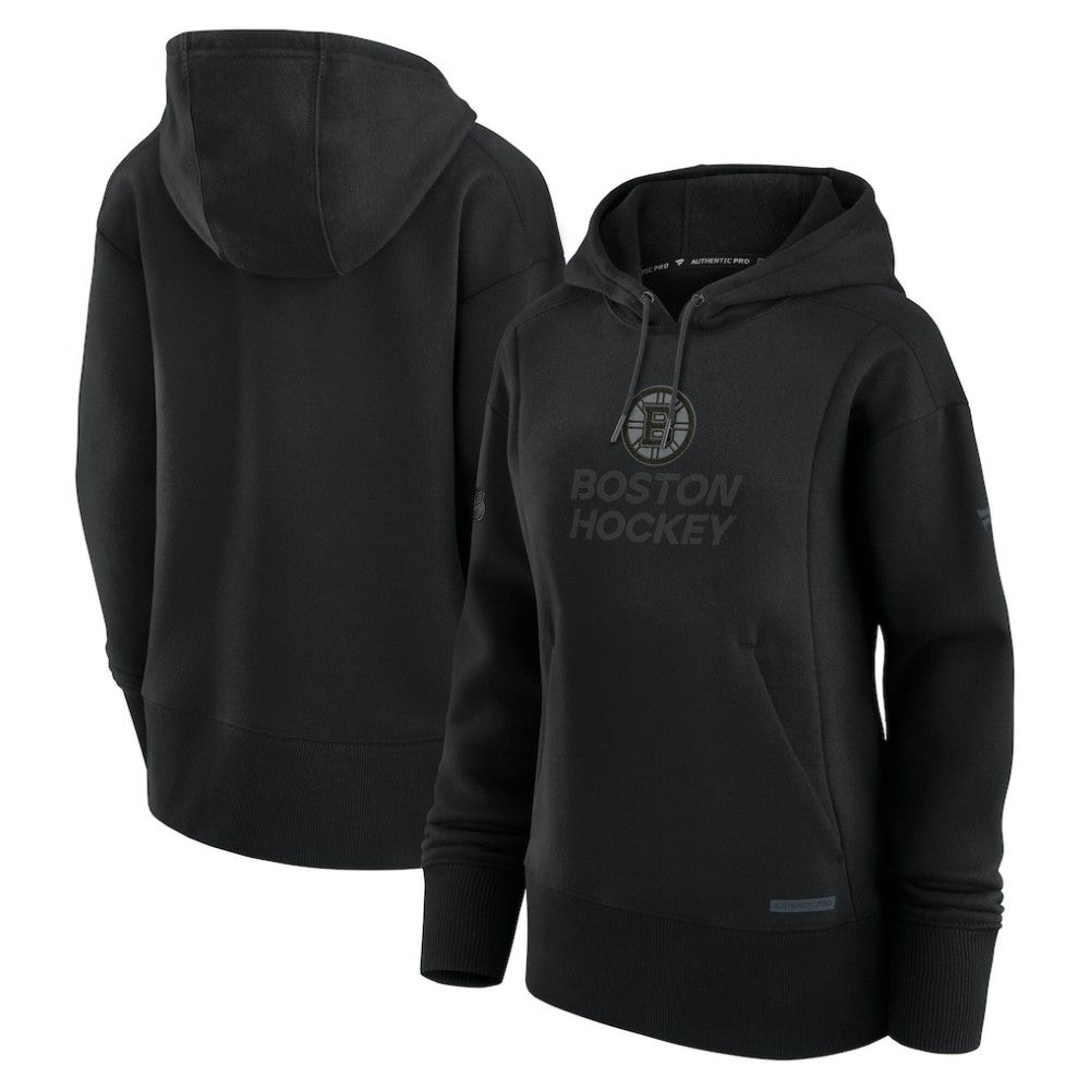 NHL Black Boston Bruins Fanatics Women's Authentic Pro Road Pullover Hoodie