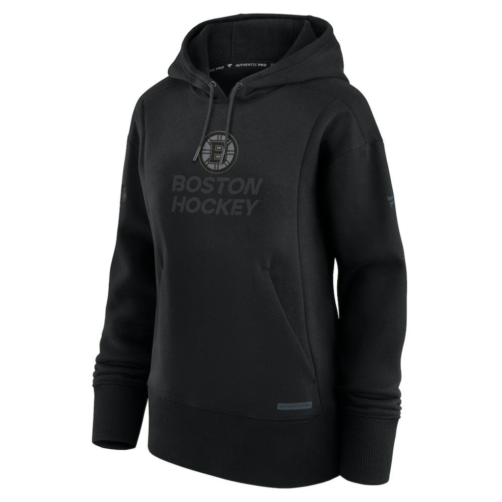 NHL Black Boston Bruins Fanatics Women's Authentic Pro Road Pullover Hoodie
