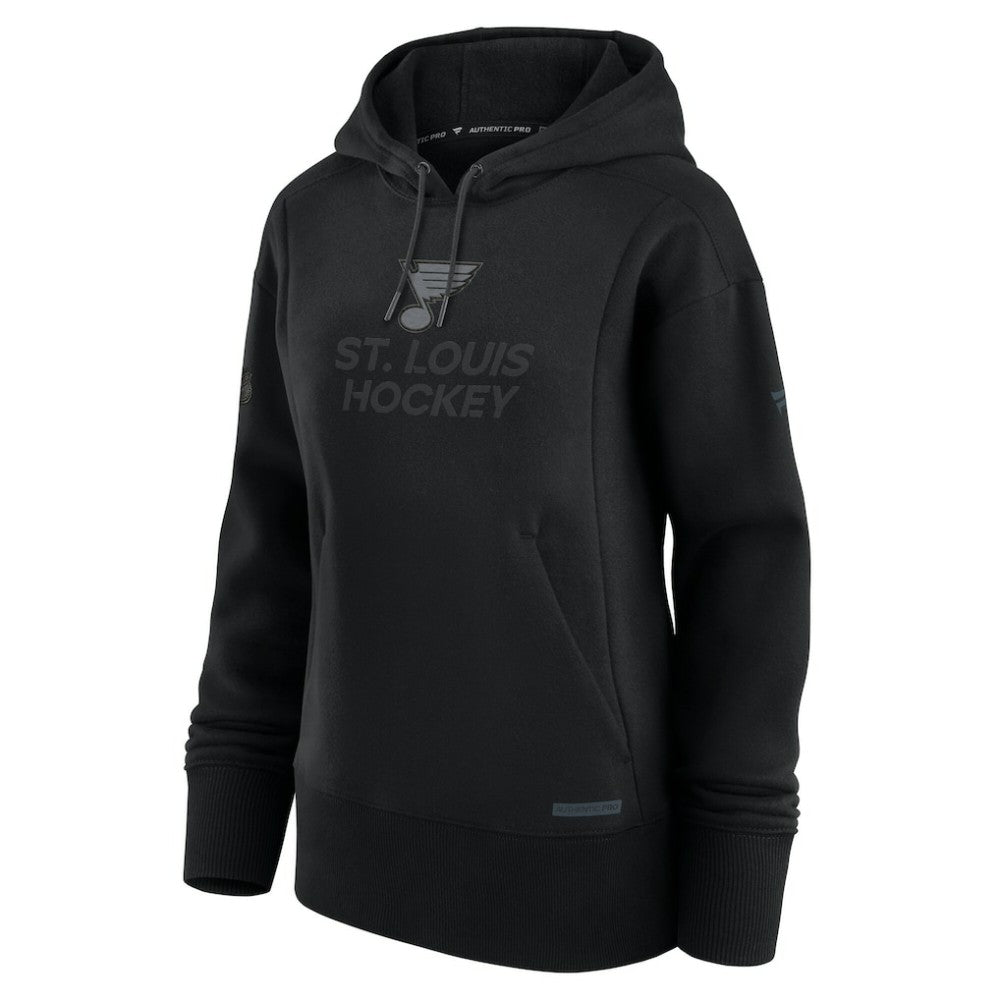 NHL Black St. Louis Blues Fanatics Women's Authentic Pro Road Pullover Hoodie