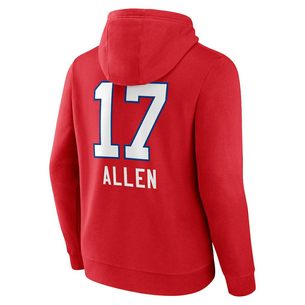 Josh Allen  Team Wordmark Player Name & Number Pullover Hoodie - Buffalo Bills