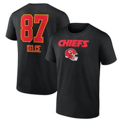 Travis Kelce  Team Wordmark Player Name & Number T-Shirt - Kansas City Chiefs