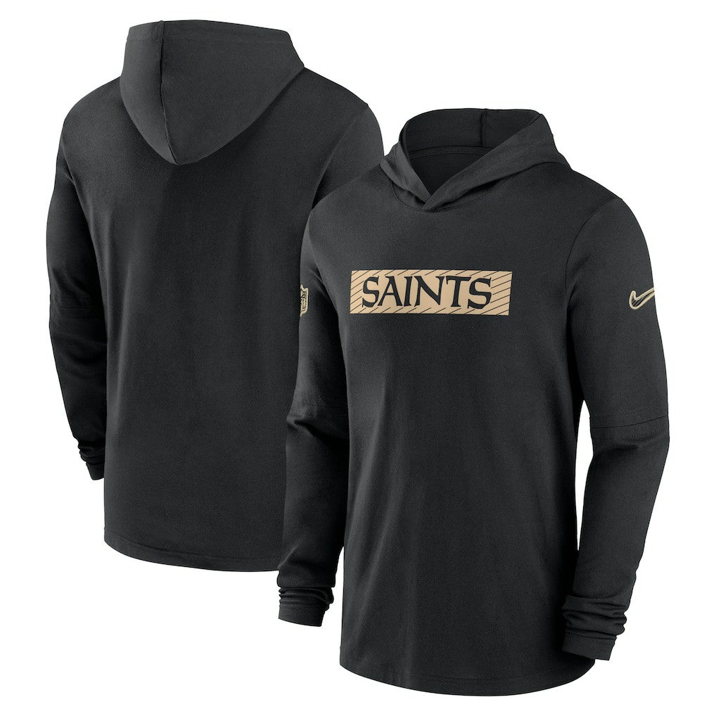 2024/25 Sideline Performance Long Sleeve Hoodie T-Shirt - New Orleans Saints