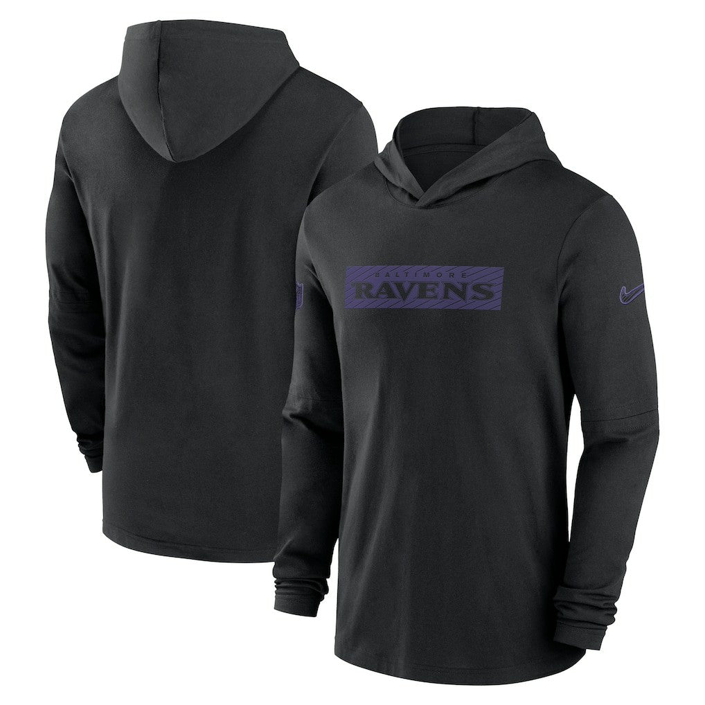 2024/25 Sideline Performance Long Sleeve Hoodie T-Shirt - Baltimore Ravens