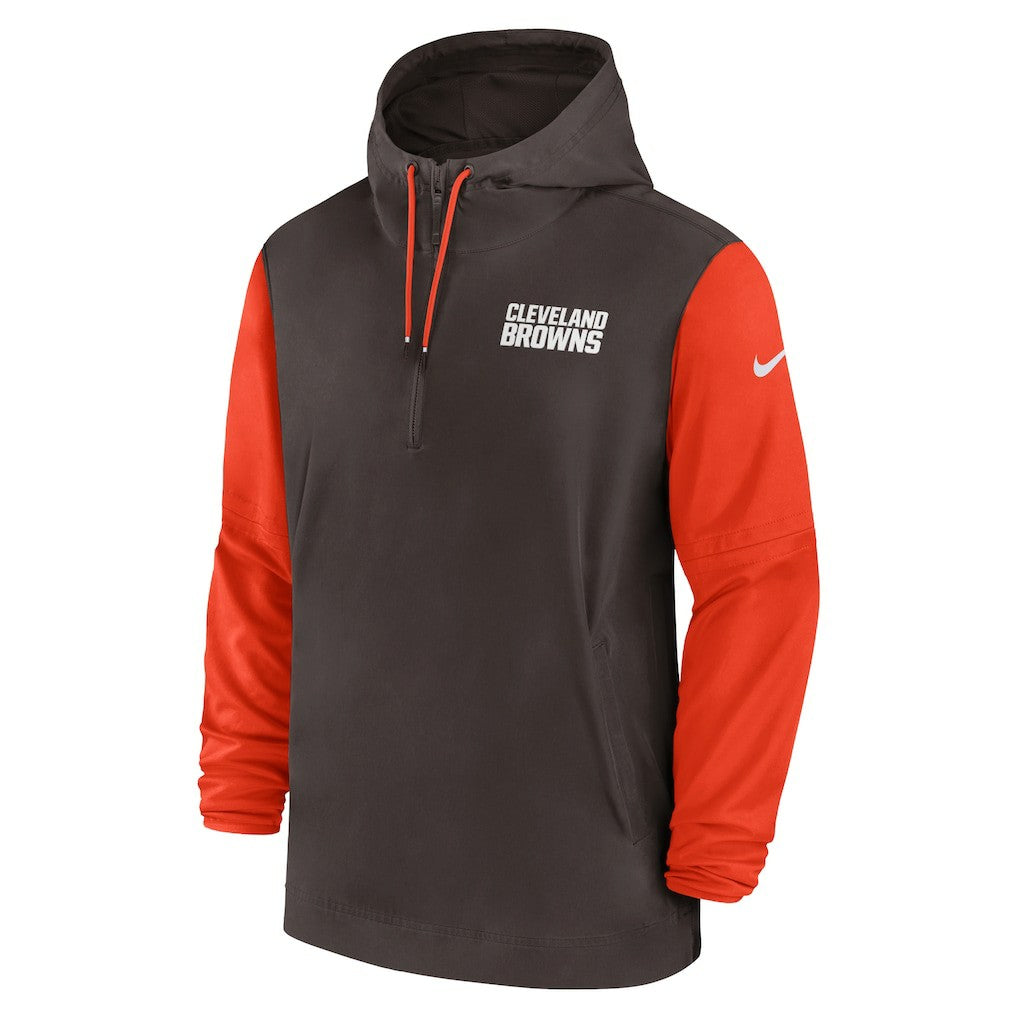 2024/25 Sideline Pre-Game Player 1/2-Zip Hoodie Jacket - Cleveland Browns