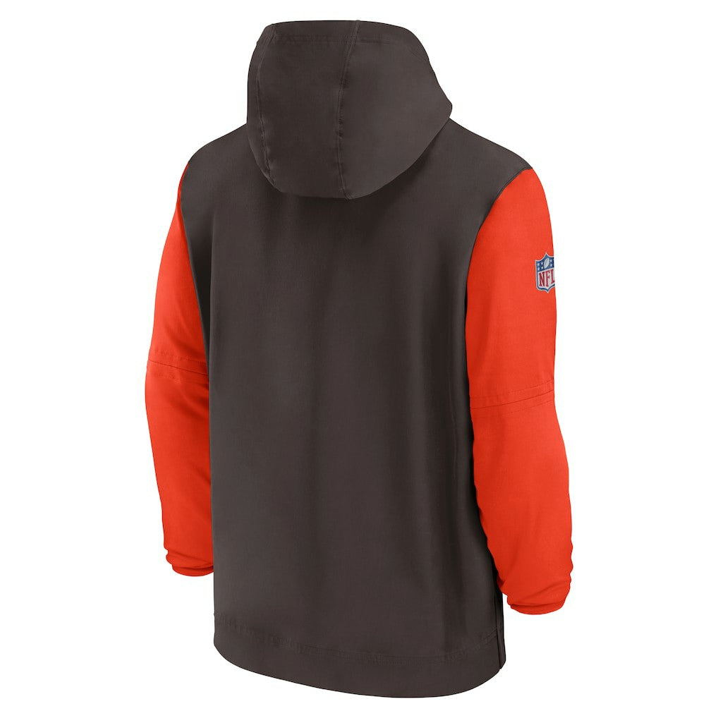 2024/25 Sideline Pre-Game Player 1/2-Zip Hoodie Jacket - Cleveland Browns