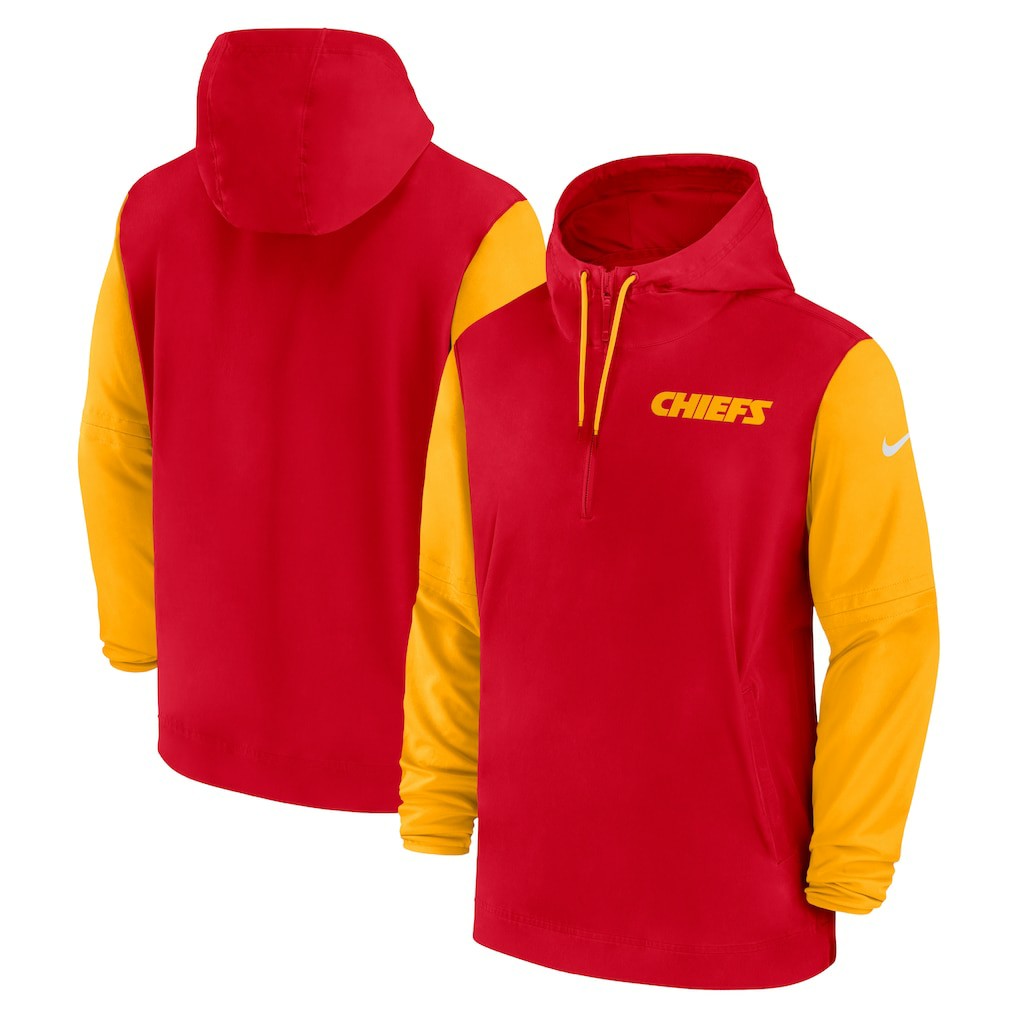 2024/25 Sideline Pre-Game Player 1/2-Zip Hoodie Jacket - Kansas City Chiefs