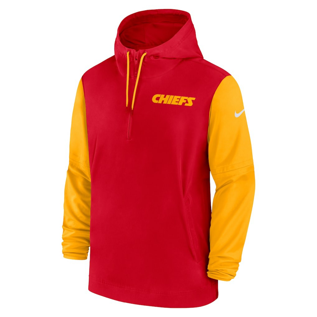 2024/25 Sideline Pre-Game Player 1/2-Zip Hoodie Jacket - Kansas City Chiefs