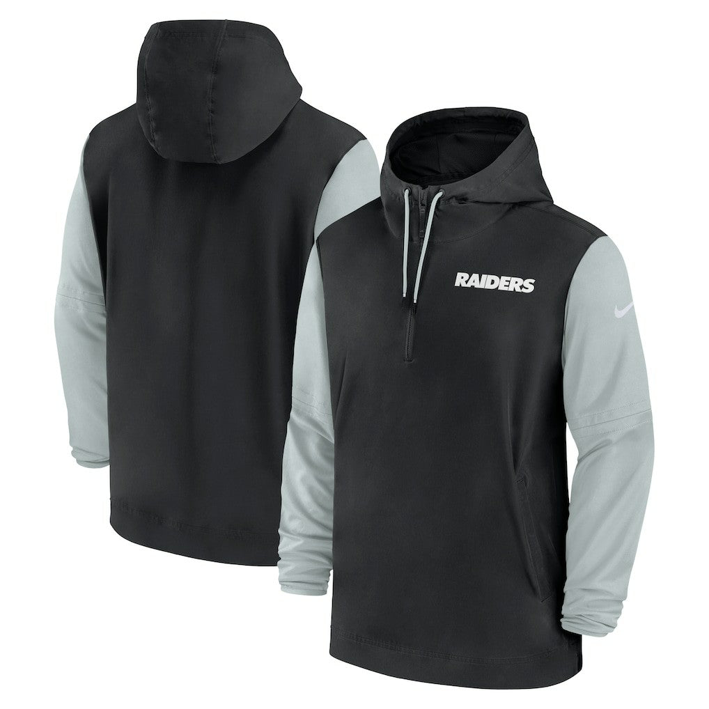 2024/25 Sideline Pre-Game Player 1/2-Zip Hoodie Jacket - Las Vegas Raiders