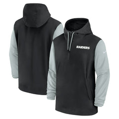 2024/25 Sideline Pre-Game Player 1/2-Zip Hoodie Jacket - Las Vegas Raiders