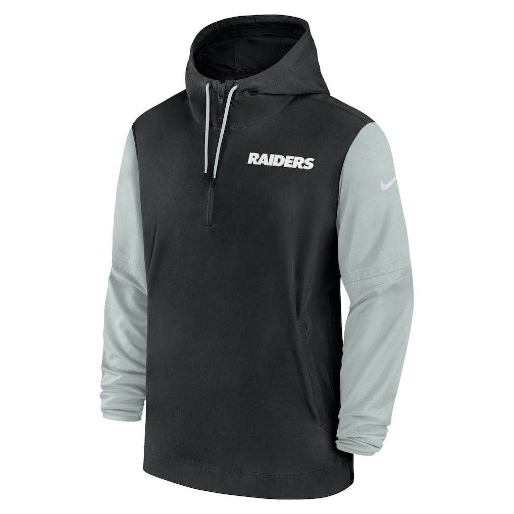 2024/25 Sideline Pre-Game Player 1/2-Zip Hoodie Jacket - Las Vegas Raiders