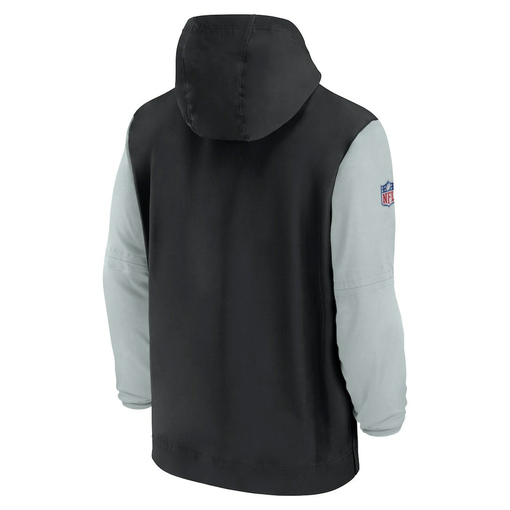 2024/25 Sideline Pre-Game Player 1/2-Zip Hoodie Jacket - Las Vegas Raiders