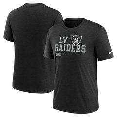 Overlap Lockup Tri-Blend T-Shirt - Las Vegas Raiders