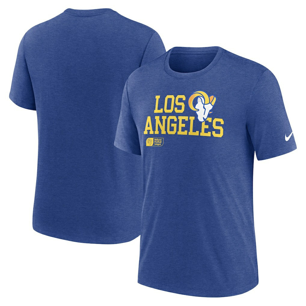 Overlap Lockup Tri-Blend T-Shirt - Los Angeles Rams