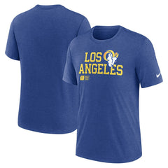 Overlap Lockup Tri-Blend T-Shirt - Los Angeles Rams