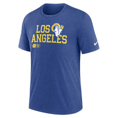Overlap Lockup Tri-Blend T-Shirt - Los Angeles Rams
