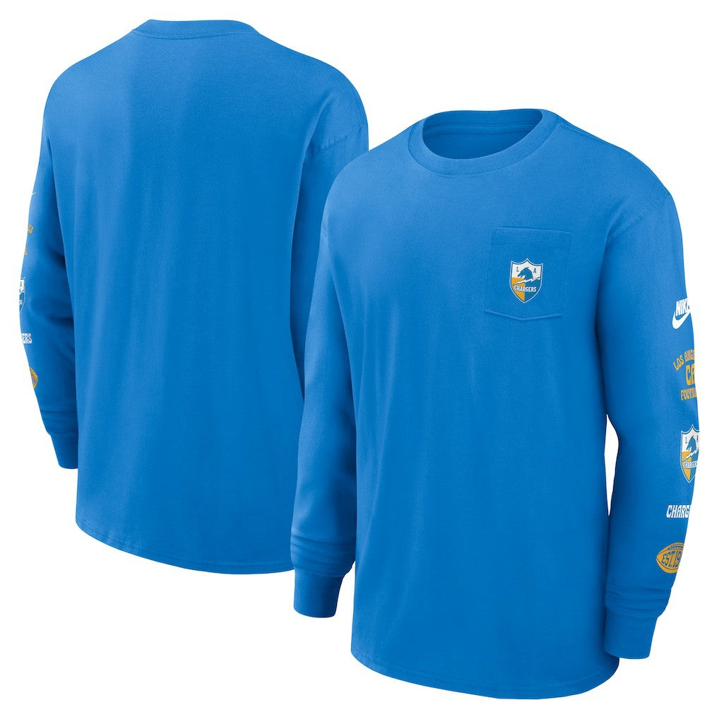 Rewind Heavy Max90 Pocket Long Sleeve T-Shirt - Los Angeles Chargers