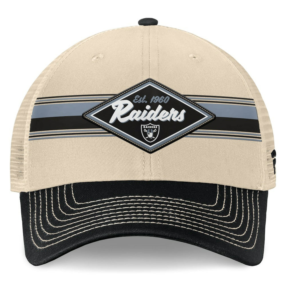 Diamond Stripe Trucker Adjustable Hat - Las Vegas Raiders