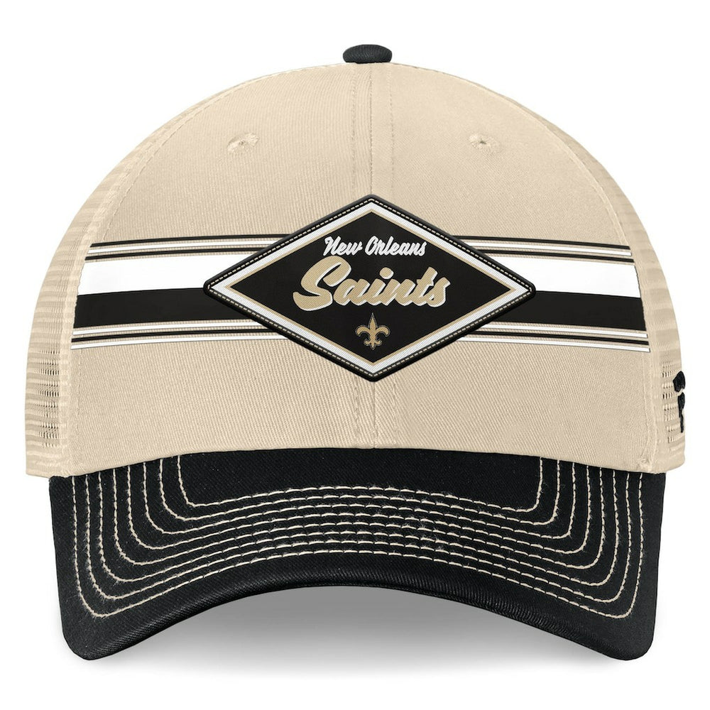 Diamond Stripe Trucker Adjustable Hat - New Orleans Saints
