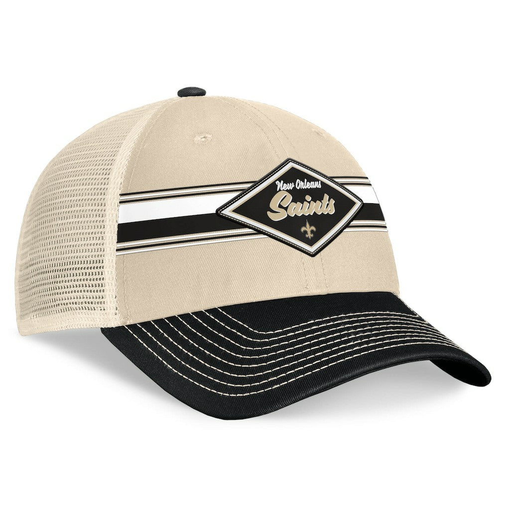 Diamond Stripe Trucker Adjustable Hat - New Orleans Saints