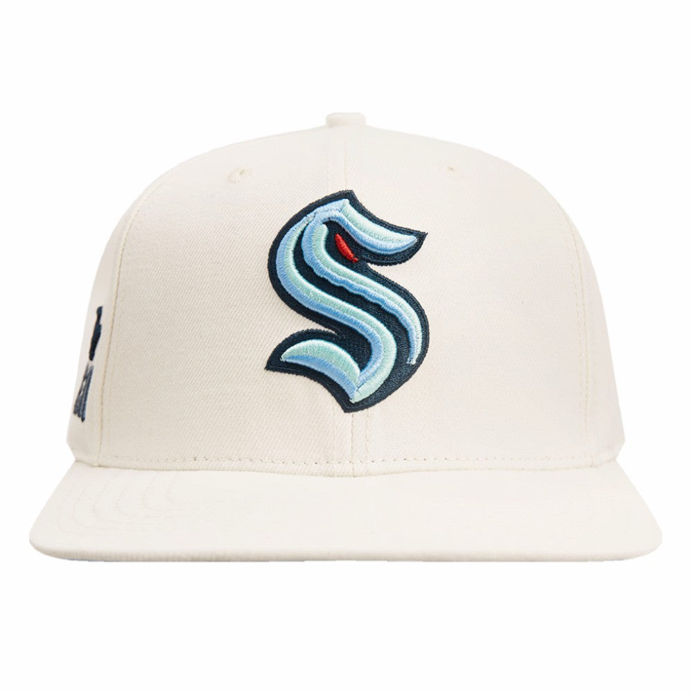 NHL Cream Seattle Kraken Pro Standard Retro Classic Logo Snapback Hat