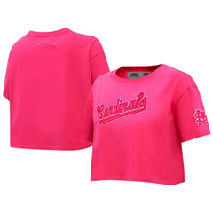MLB St. Louis Cardinals Pro Standard Women's Triple Pink Boxy Cropped T-Shirt