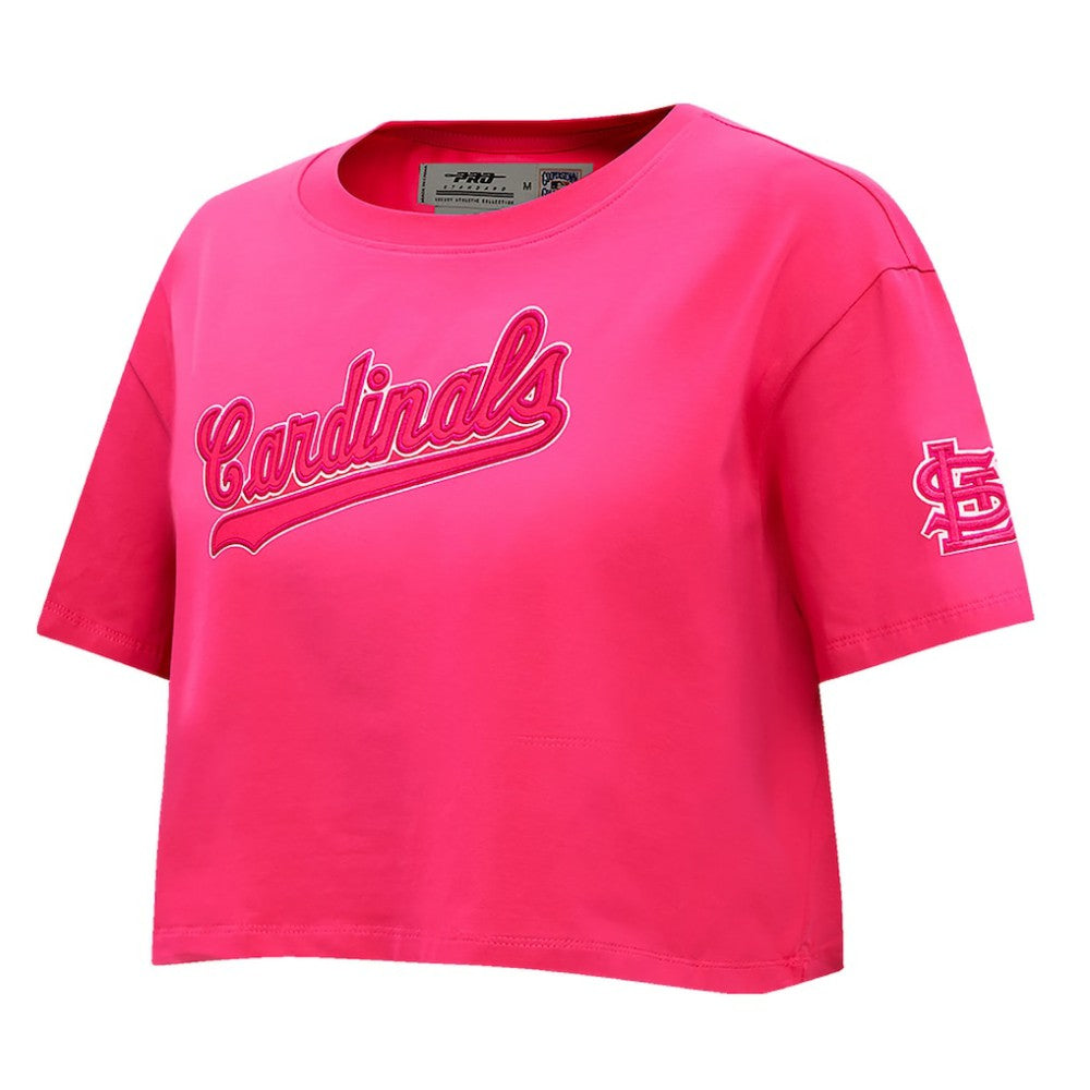 MLB St. Louis Cardinals Pro Standard Women's Triple Pink Boxy Cropped T-Shirt