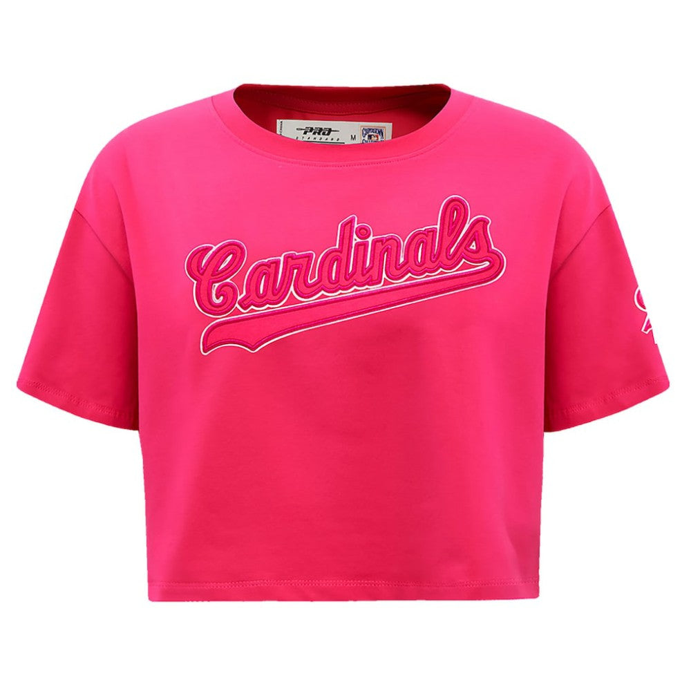 MLB St. Louis Cardinals Pro Standard Women's Triple Pink Boxy Cropped T-Shirt
