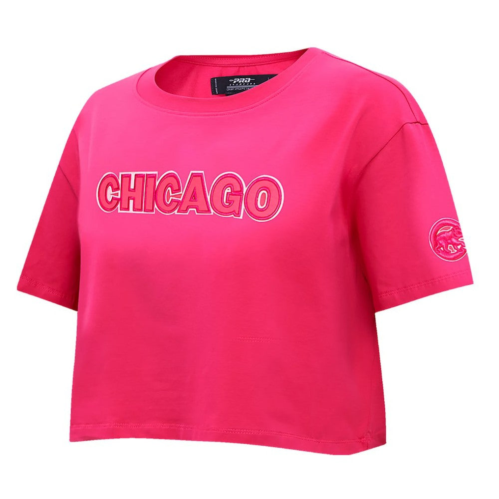 MLB Chicago Cubs Pro Standard Women's Triple Pink Boxy Cropped T-Shirt