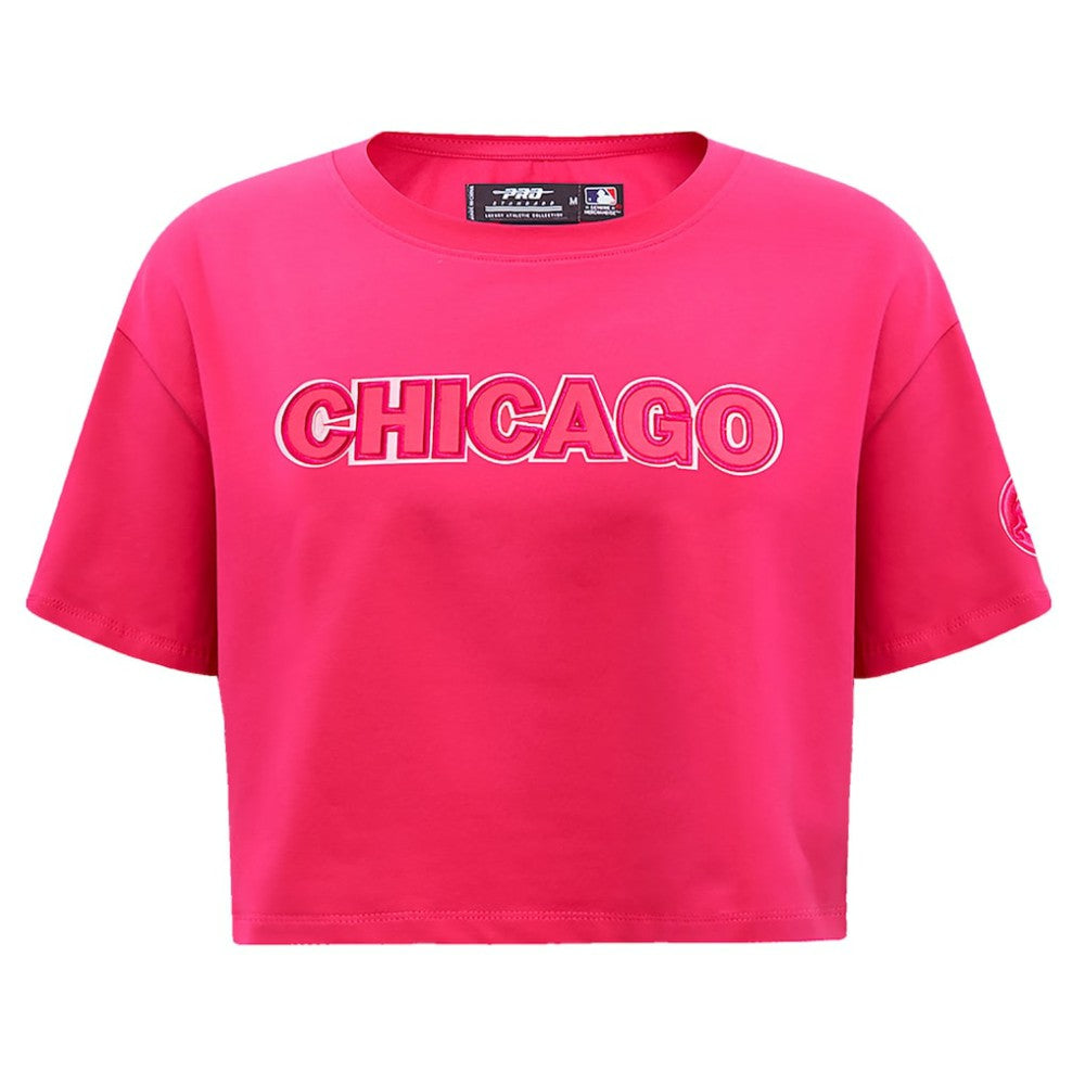 MLB Chicago Cubs Pro Standard Women's Triple Pink Boxy Cropped T-Shirt