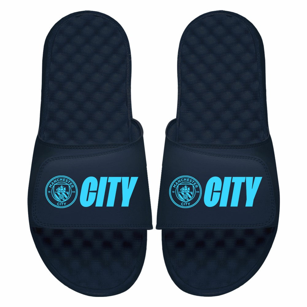Manchester City ISlide City Logo Slide Sandals -  Navy
