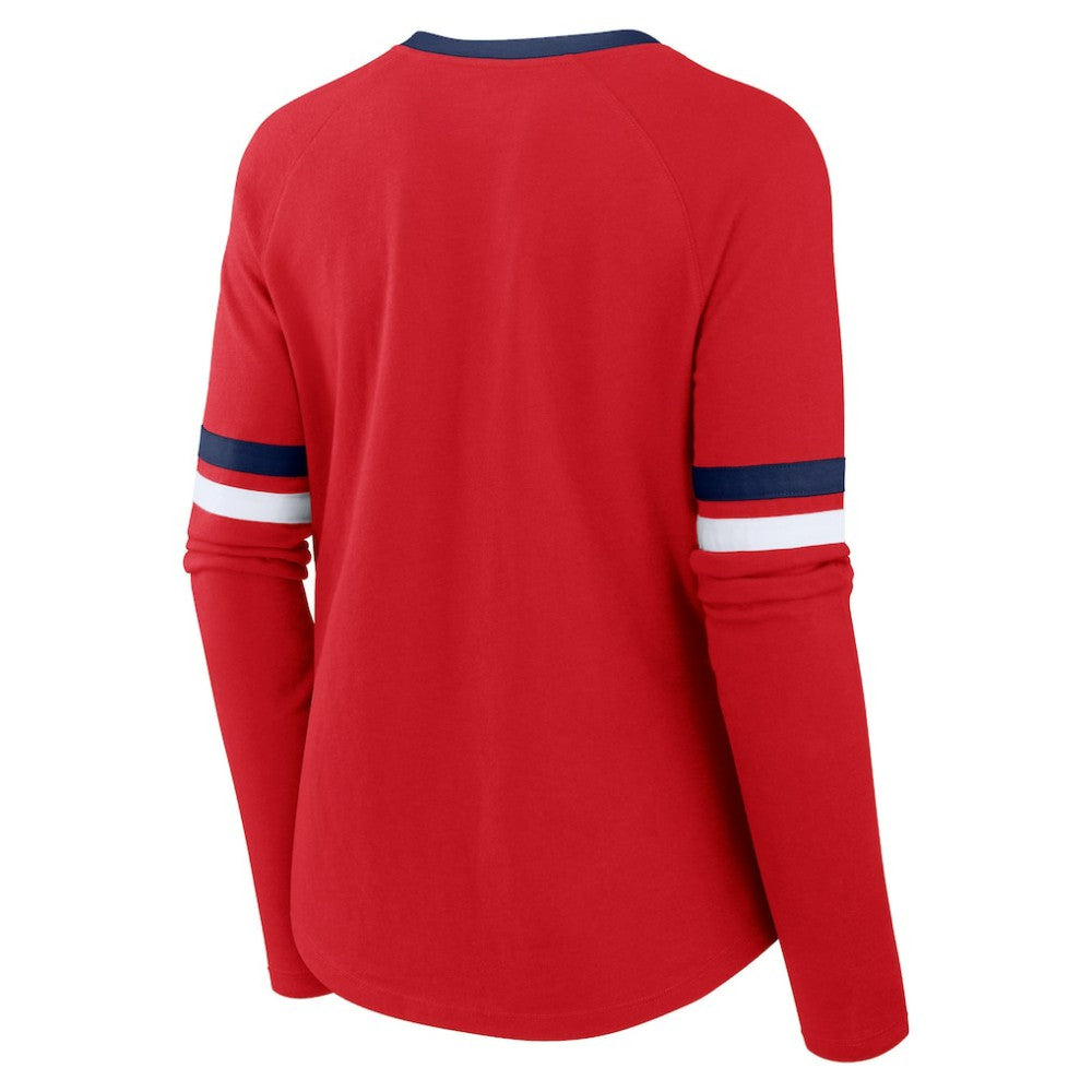 MLB St. Louis Cardinals Fanatics Women's Won & Done Raglan Lace-Up Long Sleeve T-Shirt