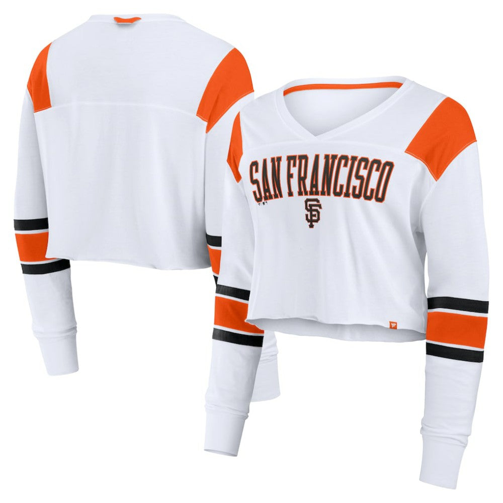 MLB San Francisco Giants Fanatics Women's Stretch Cropped Fashion Long Sleeve T-Shirt