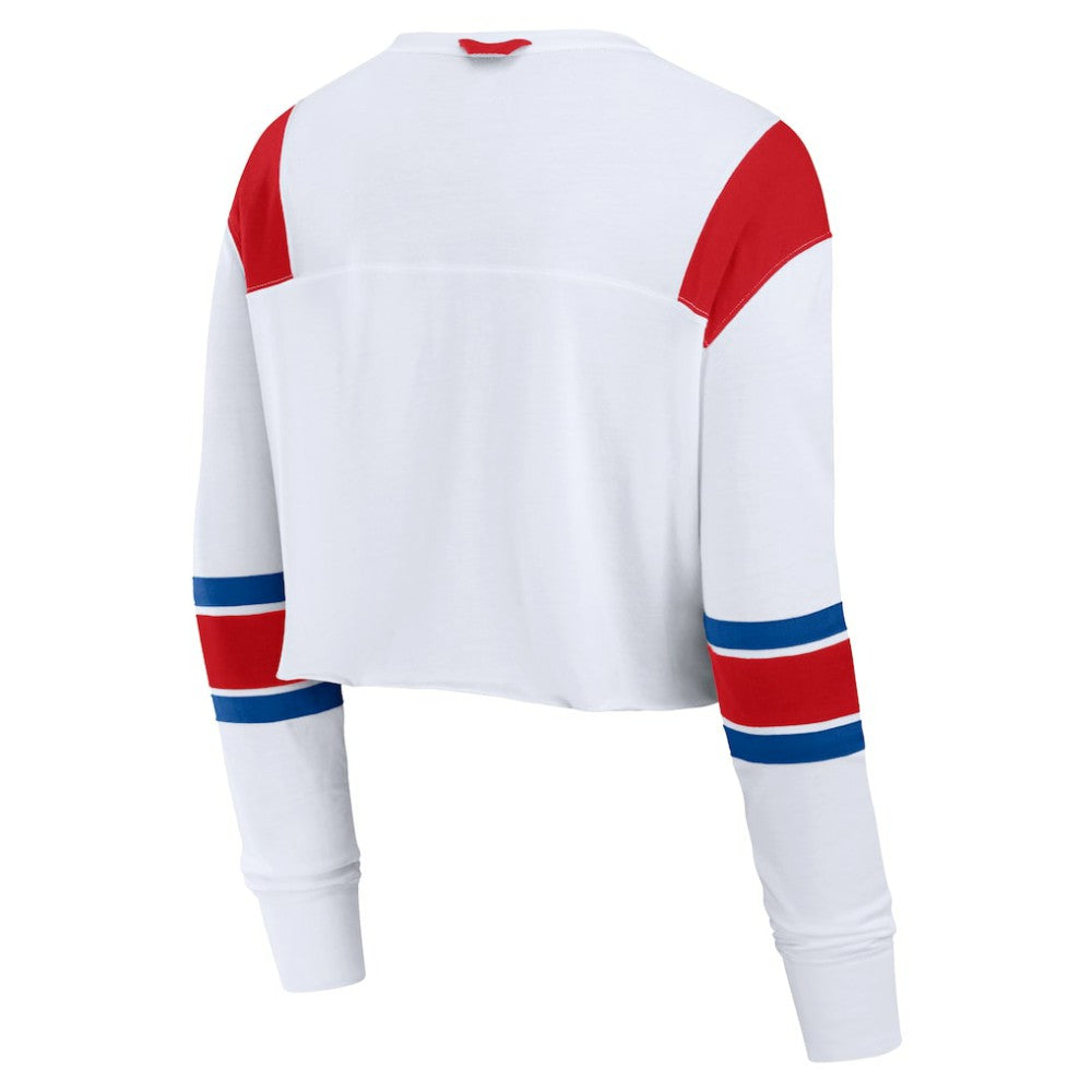 MLB Philadelphia Phillies Fanatics Women's Stretch Cropped Fashion Long Sleeve T-Shirt