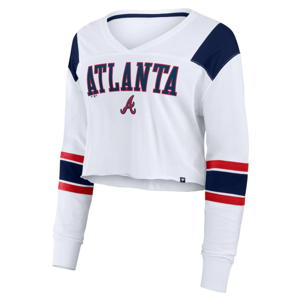 MLB Atlanta Braves Fanatics Women's Stretch Cropped Fashion Long Sleeve T-Shirt