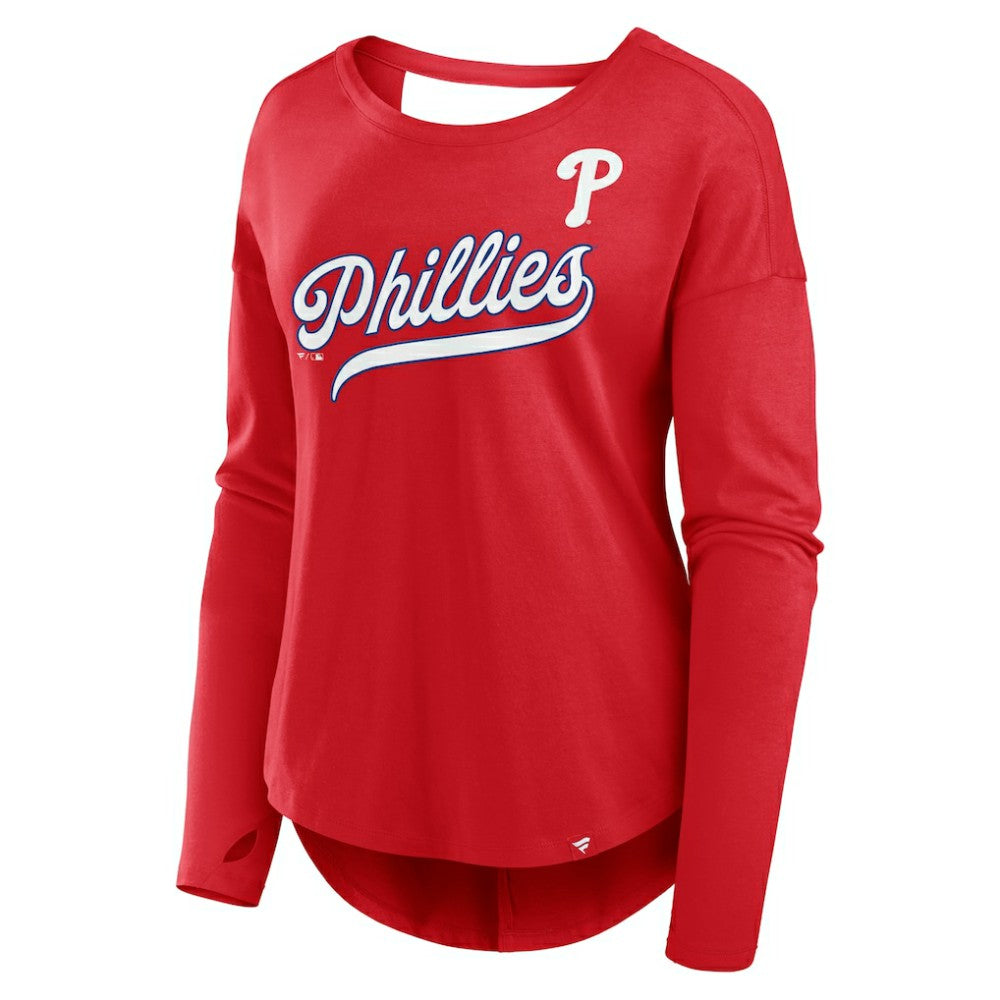 MLB Philadelphia Phillies Fanatics Women's Core Boat Neck Long Sleeve T-Shirt