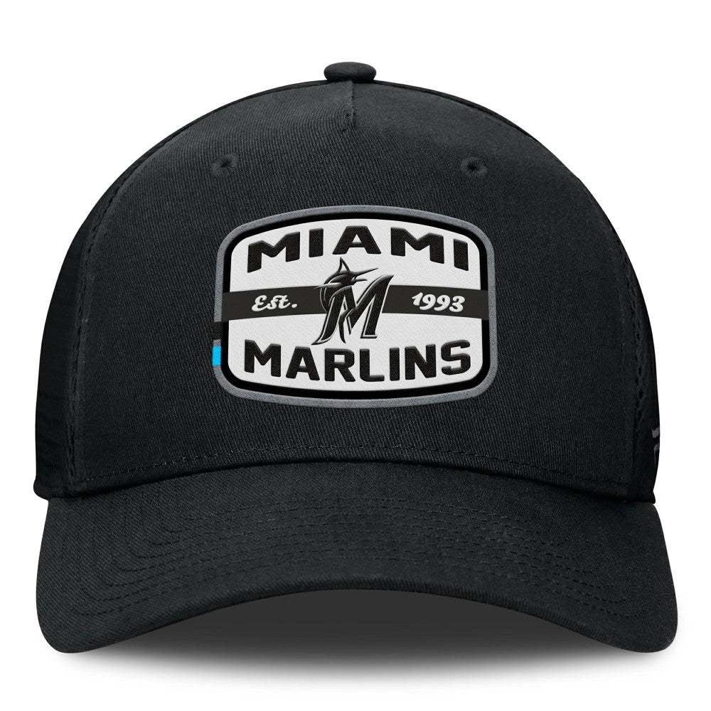 MLB Miami Marlins Fanatics Team Patch A-Frame Trucker Snapback Hat