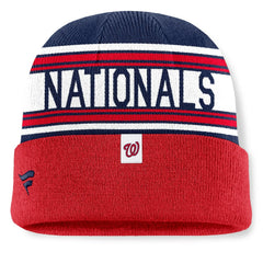 MLB Washington Nationals Fanatics Fundamental Team Stripe Cuffed Knit Hat