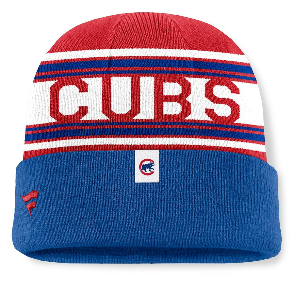 MLB Chicago Cubs Fanatics Fundamental Team Stripe Cuffed Knit Hat