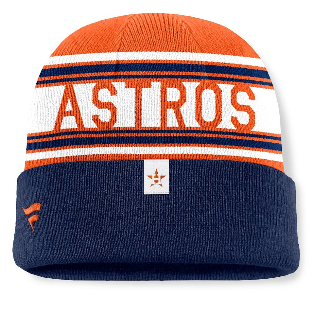 MLB Houston Astros Fanatics Fundamental Team Stripe Cuffed Knit Hat